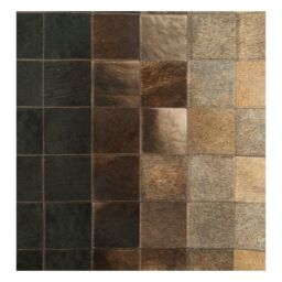 Patchwork Cowhide rug k-1653 mosaik redish