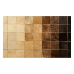 Patchwork Kuhfell Teppich K-1687 Mosaik Beige-Braun