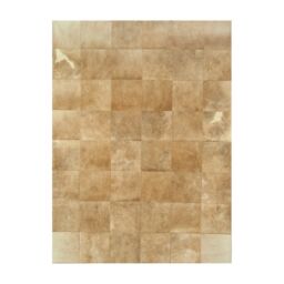 Patchwork-Kuhfellteppich k-68051 in Hellbeige