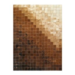 Patchwork-Kuhfellteppich K-663 Mosaik Braun-Beige