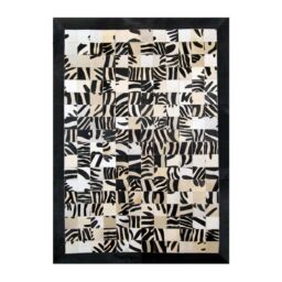 Patchwork cowhide rug k-1672 mosaik zebrone black-white