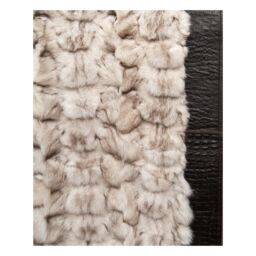 Fur Rug k-971 Blue Fox White - Grey frame croco testa di moro