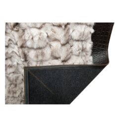 Fur Rug k-971 Blue Fox White - Grey frame croco testa di moro