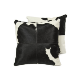 Cowhide cushion black white G-500