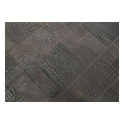 Patchwork leather rug k-1677 croco testa di moro puzzle