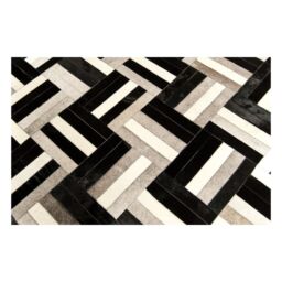 Patchwork Cowhide Rug k-1735 night air nero grey-white