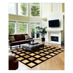 Leather Carpet K-148 Classic & Modern Beige/Brown