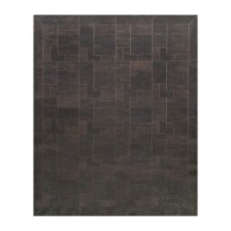 Patchwork leather rug k-1677 croco testa di moro puzzle