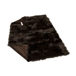 Fur plaid - throw - blanket  toscana dark brown k-323