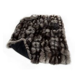 Fur plaid throw blanket  silver fox Throw - Blanket k-309