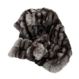 Fur plaid throw blanket  silver fox Throw - Blanket k-309