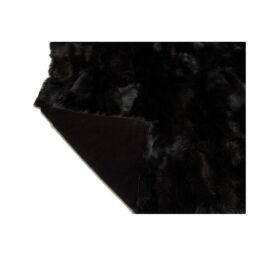 Fur plaid throw blanket bedspread toscana black k-322