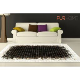 Patchwork cowhide rug k-1811 mosaik black-brown-white