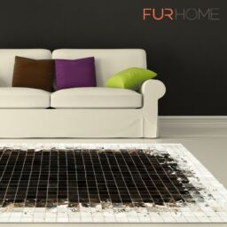 Patchwork cowhide rug k-1811 mosaik black-brown-white