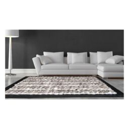 Fur Rug k-1869 Fox White - Grey frame croco nero