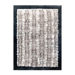 Fur Rug k-1869 Fox White - Grey frame croco nero