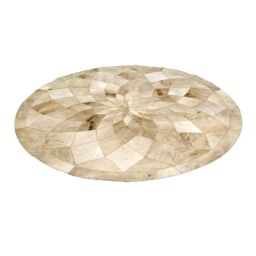 Patchwork Cowhide rug Circle DIAMOND LIGHT BEIGE k-106