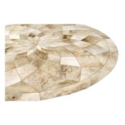 Patchwork Cowhide rug Circle DIAMOND LIGHT BEIGE k-106