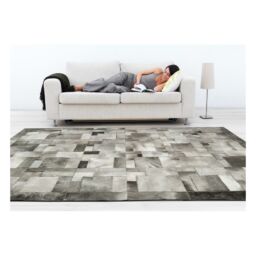 Cowhide rug k-1914 grey elephant puzzle