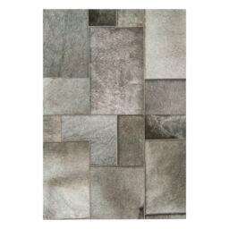 Cowhide rug k-1914 grey elephant puzzle