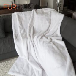 White  Mink  Fur Blanket k-310