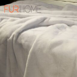 White  Mink  Fur Blanket k-310