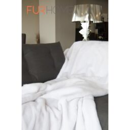 White  Mink  Fur Blanket k-310