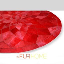 Round Leather Carpet Red Rotunda K-241