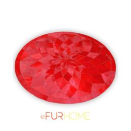 Round Leather Carpet Red Rotunda K-241