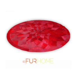 Round Leather Carpet Red Rotunda K-241