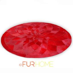 Round Leather Carpet Red Rotunda K-241