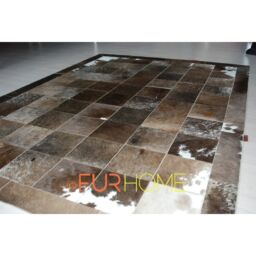 Cowhide Rug  Olive Grey White Alpen in panels 20X20cm fr k-108