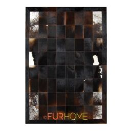 Patchwork Cowhide Rug Dark brown red  brown ivory white spot 20 x 30   cm FR /   k-109