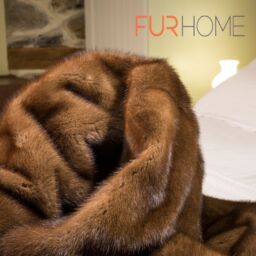 Brown Mink  Fur Blanket k-314