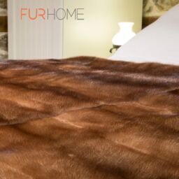 Brown Mink  Fur Blanket k-314