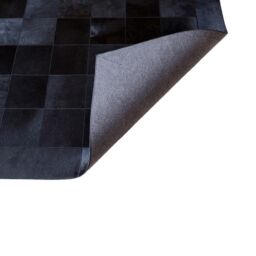 Black Leather Carpet with Border K-114