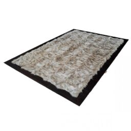 Sevron Fox Fur White Beige FR Crocco Leather k-1124