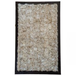 Sevron Fox Fur White Beige FR Crocco Leather k-1124