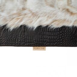 Sevron Fox Fur White Beige FR Crocco Leather k-1124